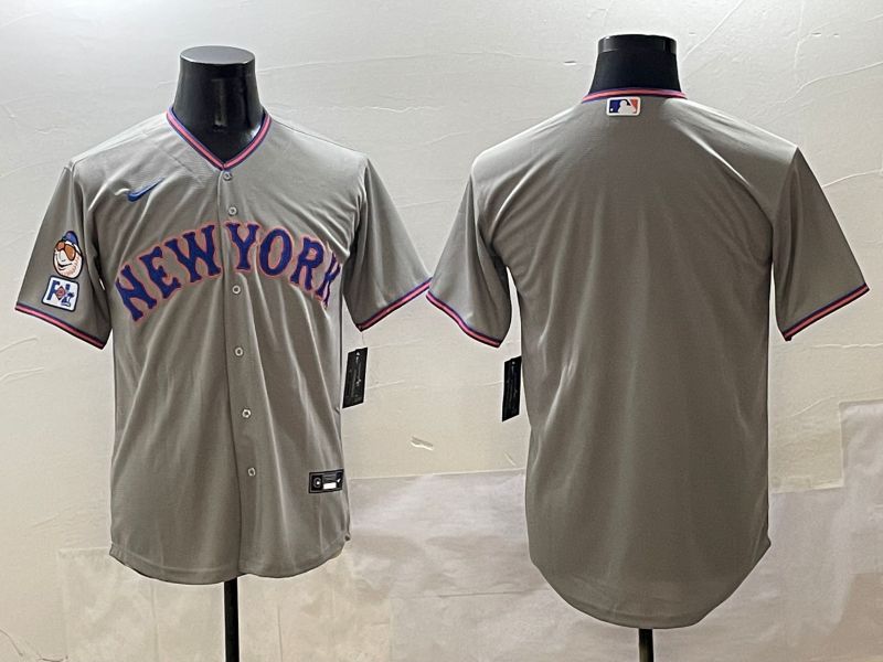 Men New York Mets Blank Grey Second generation 2025 Nike MLB Jersey style 4
